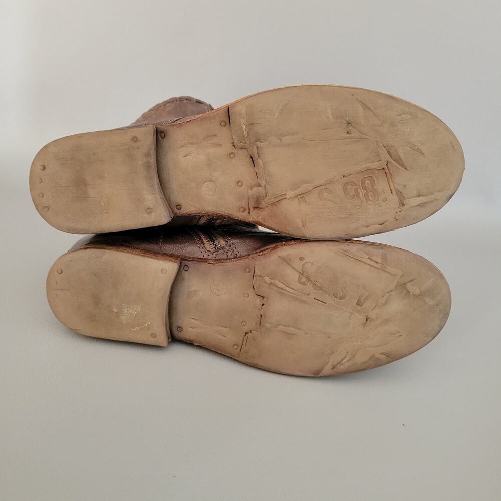 A.S.98 Airstep Brown Boho Biker Leather Chain Side Zip Size EUR 37 US 6.5-7 - Picture 11 of 12